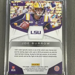 2020 Panini Chronicles Draft Picks-Limited Phenoms Joe Burrow #1 Mirror Red (RC) - Image 2