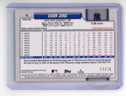 2026 Topps Series 1 - Aaron Judge #1 Real One Orange Relic 9/25 Yankees - Image 2
