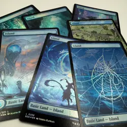 Lot of 5x Magic the Gathering Foil Islands Full Art RANDOM Basic Lands MTG - Image 1
