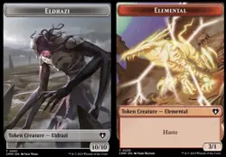 1x Eldrazi (0001) // Elemental (0025) Double-Sided Token - Foil MTG - Commander - Image 1