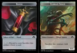 1x Blood (0029) // Eldrazi Spawn (0002) Double-Sided Token - Foil MTG - Modern H - Image 1
