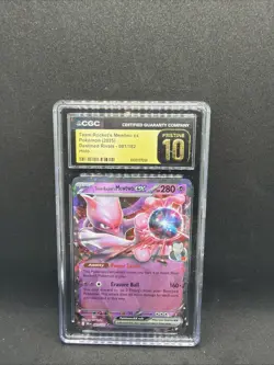 CGC 10 PRISTINE Team Rocket's Mewtwo Ex 081/182 HOLO RARE Pokemon Card - Image 1