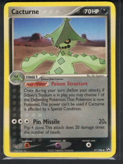 Pokemon EX Power Keepers Cacturne 27/108 Uncommon NM - Image 1