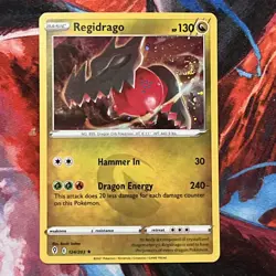Pokemon TCG SWSH Evolving Skies Regidrago 124/203 Cosmos Holo Promo SWIRL - Image 1