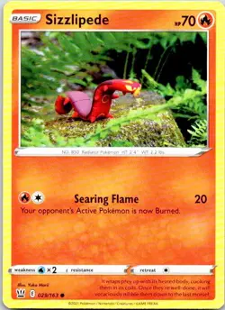 Sizzlipede 029/163 Battle Styles Common Pokemon Lightly Played - Image 1