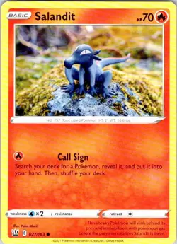 Salandit 027/163 Battle Styles Common Pokemon Lightly Played - Image 1