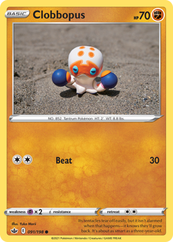 Clobbopus 091/198 Chilling Reign Common Pokemon Lightly Played - Image 1