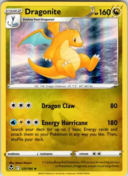 Dragonite 131/195 Silver Tempest Holo Rare Pokemon Lightly Played - Image 1