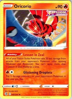 Oricorio 042/264 Fusion Strike Rare Pokemon Lightly Played - Image 1