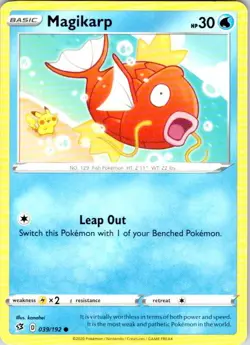 Magikarp 039/192 Rebel Clash Common Pokemon Near Mint - Image 1