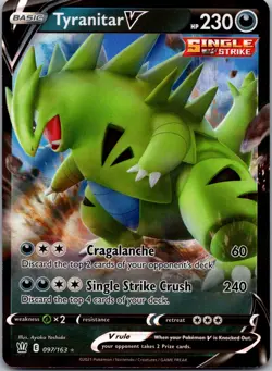 Tyranitar V 097/163 Ultra Rare SWSH05: Battle Styles Pokemon TCG - Image 1