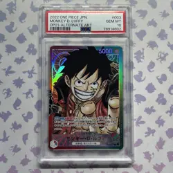 Monkey D Luffy OP01-003 PSA 10 Leader Parallel Romance Dawn One Piece Card UK - Image 1
