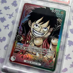 Monkey D Luffy OP01-003 PSA 10 Leader Parallel Romance Dawn One Piece Card UK - Image 2