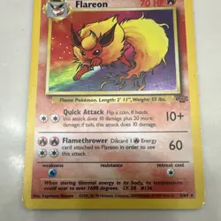 The Pokemon Company Flareon 03/64 Jungle Holo Rare ENG Unlimited Stage 1 HP70 - Image 3