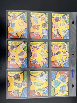 1999 Pokemon The 1st Movie Ash Sticker Puzzle Chase Cards Set Of 9 Blue Stamp - Image 1
