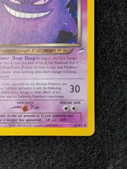 Pokemon Dark Gengar TCG Neo Destiny Holo Card 6/105 - Image 3