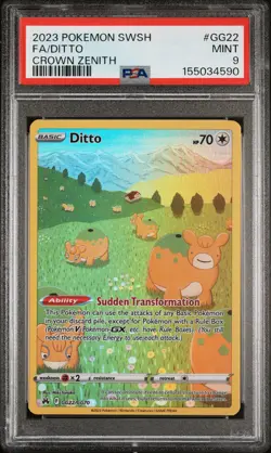 2023 Pokemon Sword And Shield Crown Zenith #GG22 Fa/Ditto Crown Zenith PSA 9 - Image 1