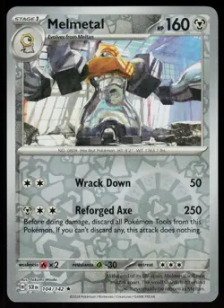 Melmetal 104/142 Rare Stellar Crown Pokemon Reverse Holo Near Mint - Image 1