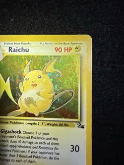Pokemon Raichu Holo 14/62 from Fossil Unlimited in HP condition! - Image 4