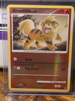 1x Mp Growlithe 89/132 - Reverse Holo - Pokemon D&P Secret Wonders TCG - - Image 1