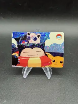 Pikachu Snorlax Holo Pokemon Vintage Pocket Monsters Vending Prism Sticker 463 - Image 1