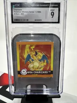 Pokemon 1999 Charizard #6 Artbox Stickers Series 1 CGC Mint 9 - Image 1