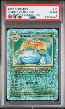 2002 POKEMON LEGENDARY #18 VENUSAUR-REVERSE FOIL PSA 6 - Image 1