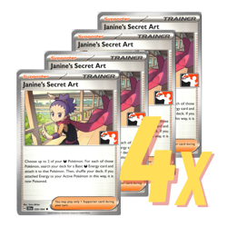 4x Janine's Secret Art PLAYSET 059 Prize Pack STAMPED NM Pokemon TCG FAST SHIP - Image 1