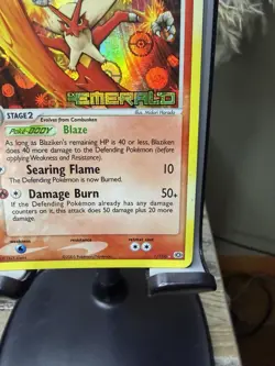 Pokemon Blaziken Reverse Holo Rare Stamped Emerald 1/106 Eng HP110 - Image 3