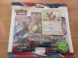 Pokemon TCG Battle Styles Eevee 3 Pack Blister Booster SWSH095 Factory Sealed - Image 1