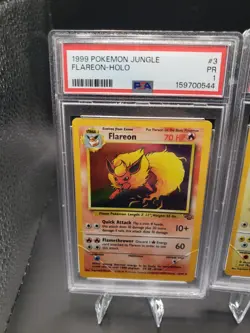 PSA 1 Sequential Set Of Pokemon Jungle Eeveelutions Flareon, Jolteon, Vaporeon - Image 2