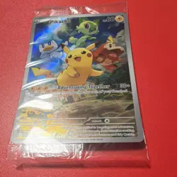 Pokemon TCG Pikachu Promo Holo SVP 027 Scarlet & Violet Basic Lightning new - Image 3
