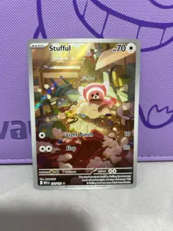 Stufful 154/132 Illustration Rare Holo Mega Evolution Pokemon TCG Card M/NM - Image 1