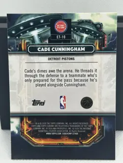 25-26 Topps Cosmic Chrome - ET - Cade Cunningham Aqua Equinox Refractor /199 - Image 3
