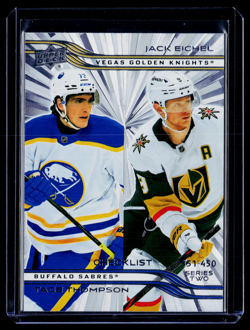 2025-26 Upper Deck Series 2 Outburst Checklist #450 Jack Eichel / Tage Thompson - Image 1