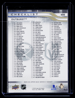 2025-26 Upper Deck Series 2 Outburst Checklist #450 Jack Eichel / Tage Thompson - Image 2