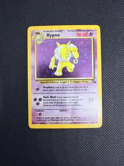 Pokemon TCG Hypno Card 08/62 Fossil Rare NM - Image 1