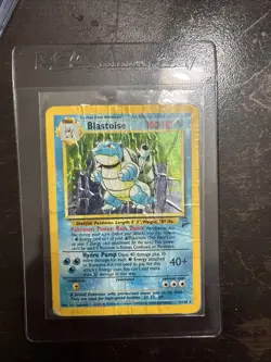 Damaged Pokemon TCG Blastoise 2/130 Holo Rare Base Set 2 (BS2) - Image 1
