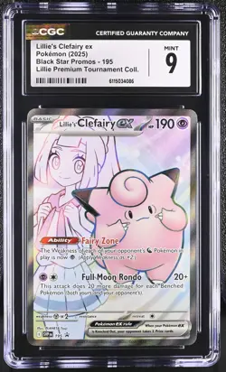 Lillie's Clefairy EX 195 Lillie Premium Tournament Coll. Pokemon CGC 9 Mint - Image 1