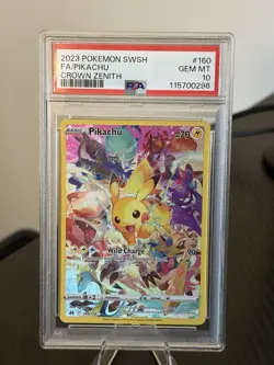 Pokemon TCG Pikachu 160/159 Crown Zenith Secret Rare Full Art Holo PSA 10 - Image 1