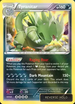 Tyranitar Reverse Holo Fates Collide #56 Pokemon TCG - Image 1