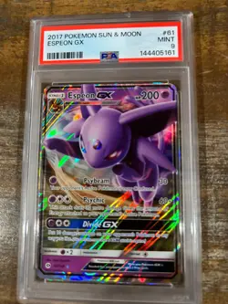 Pokemon 2017 Sun & Moon ESPEON GX #61 PSA 9 Mint RARE 4 - Image 1