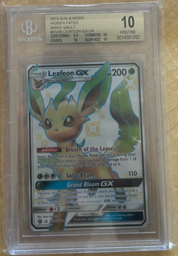 Pokemon Leafeon GX Hidden Fates Shiny Vault #SV46 BGS 10 Pristine - Image 1
