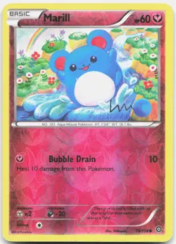 Marill 76/114 Common Steam Siege Pokemon Reverse Holo HP - Image 1