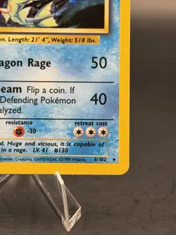 Gyarados 6/102 Base Set Unlimited Holo Rare Pokemon TCG Vintage WOTC (MP) - Image 4