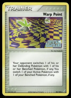 Pokemon Cards Warp Point 84/100 Reverse Holo STAMPED Crystal Guardians MP - Image 1