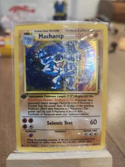 Machamp 1st edition Sealed 8/102 Pokemon TCG Card *Creased Back* - Image 1