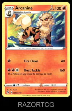 ARCANINE 033/264 R FUSION STRIKE POKEMON NM/M - Image 1