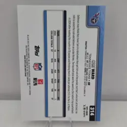 Topps 2025 Chrome Cam Ward RC Tennessee Titans Rookie Alt Print Refractor SP - Image 2