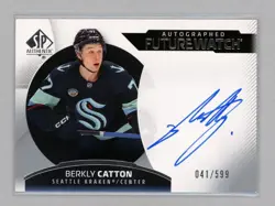 2025-26 SP Authentic Berkly Catton Future Watch Auto /599 Seattle Kraken Rookie - Image 1